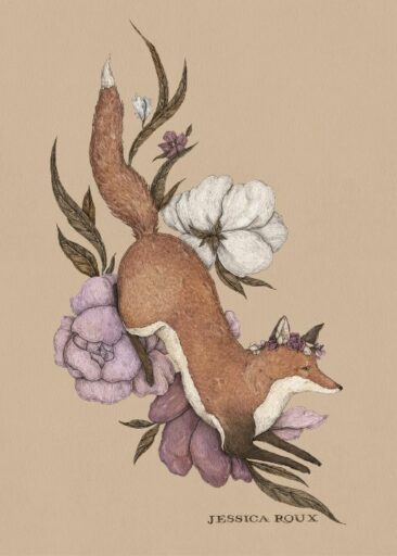 Floral Fox av Jessica Roux