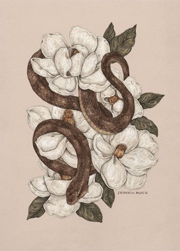 Snake and Magnolias av Jessica Roux