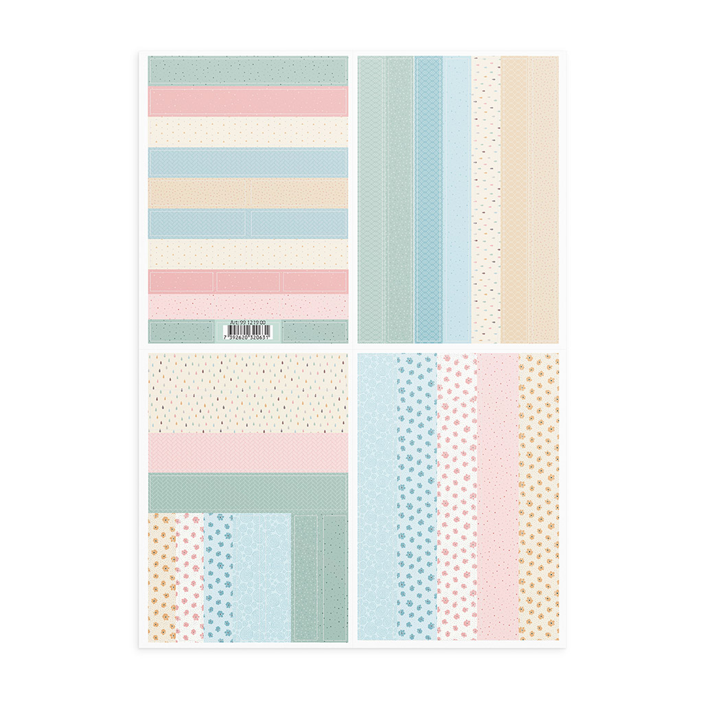 Washi Tape klistremerker Pastellmønster