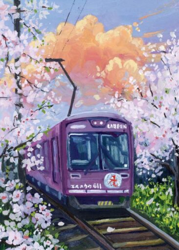 Spring train av Zoe Art Garden